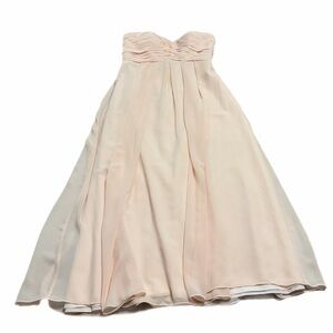 Y2K Vintage Bill Levkoff Strapless Chiffon Ruched Bust Maxi Dress (Pink/Peach)14